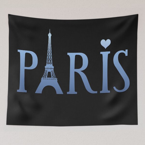 Item preview, Paris France Eiffel Tower Sign Blue designed and sold by odrito.