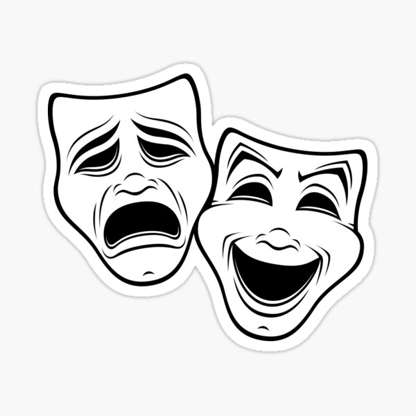 Tragedy & Comedy Gold Theater Masks Decals -- CoverAlls Decals – Coveralls