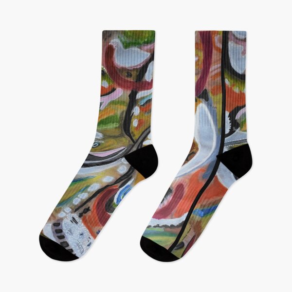Item preview, Abstract Art Depicting Farm Yard Animals and Nature, Bright and Colourful designed and sold by HopeMerc.