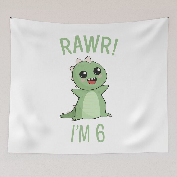 Item preview, Rawr! Cute Dinosaur - I'm 6 designed and sold by PaulSDesign.
