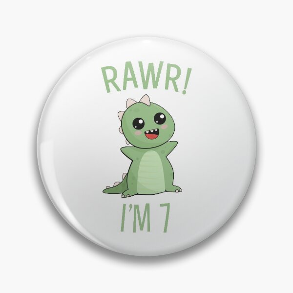 Item preview, Rawr! Cute Dinosaur - I'm 7 designed and sold by PaulSDesign.