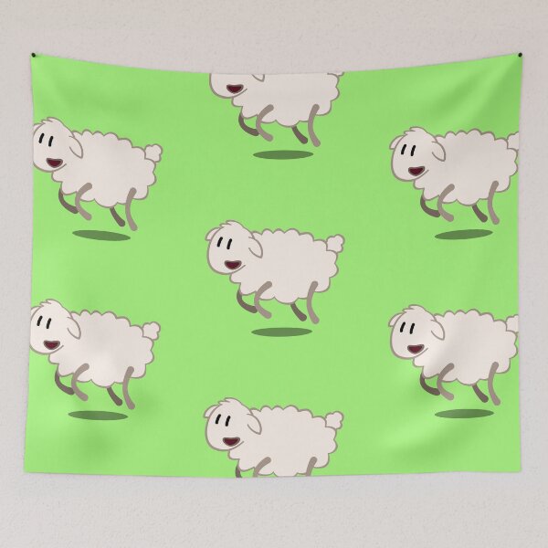 Item preview, Happy Cartoon Lamb Jumping designed and sold by MumuMundo.