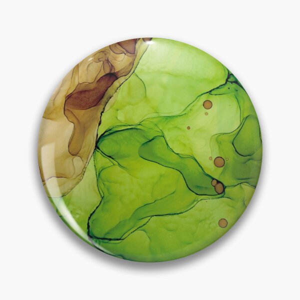 Item preview, Green Brown Abstract 131 Alcohol Ink Painting by Herzart designed and sold by herzart.