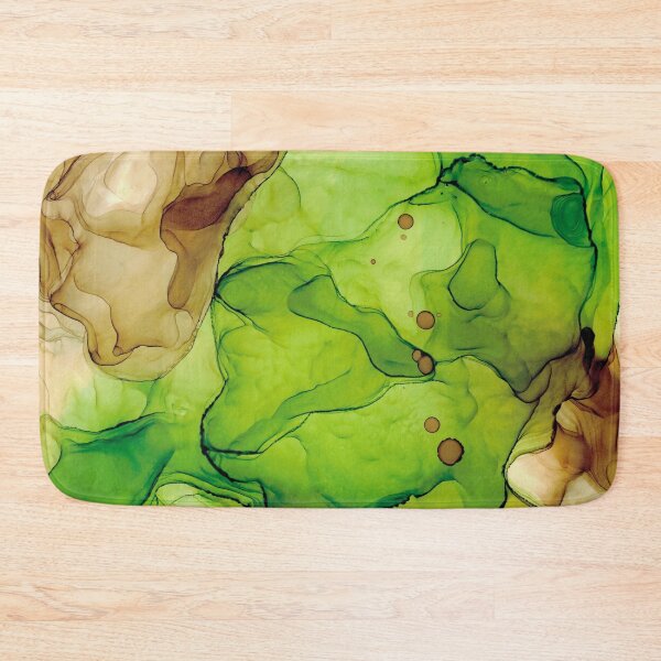 Item preview, Green Brown Abstract 131 Alcohol Ink Painting by Herzart designed and sold by herzart.