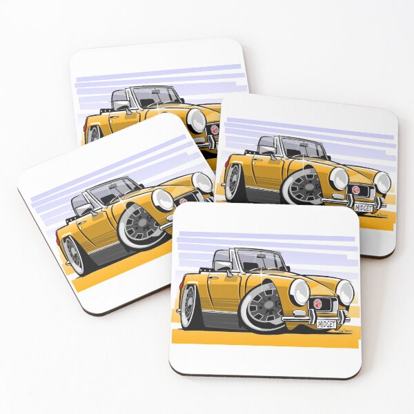 Item preview, MG Midget facelift mk3 caricature bronze yellow designed and sold by car2oonz.