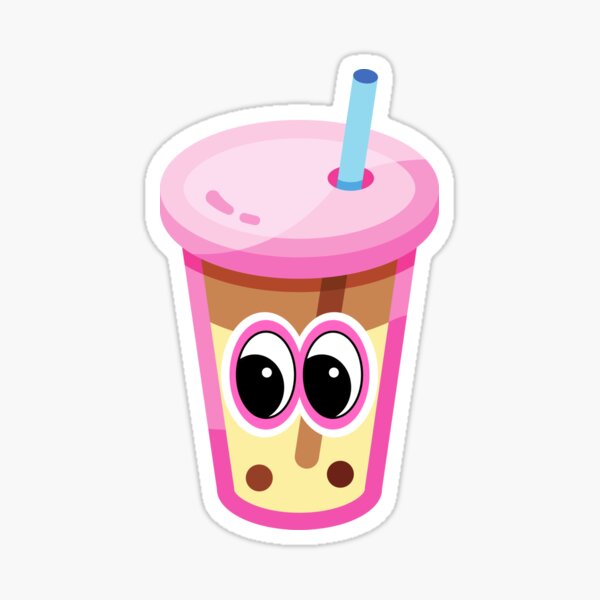 "green tea boba and taro and milk tea Sticker" Sticker by Sarliyah