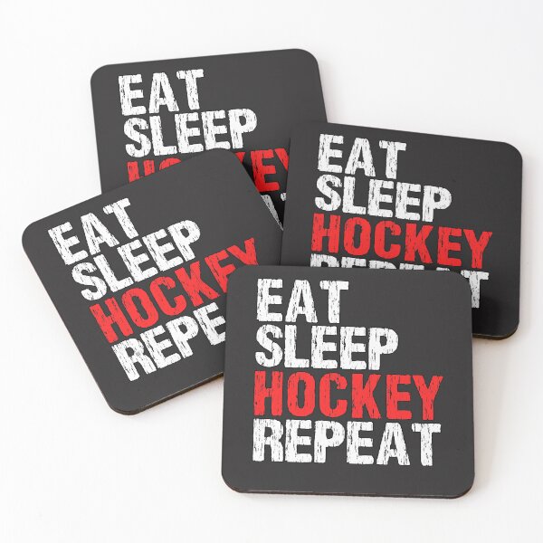 Item preview, Funny  eat sleep hockey repeat Hockey meme designed and sold by Feline Rockstars.