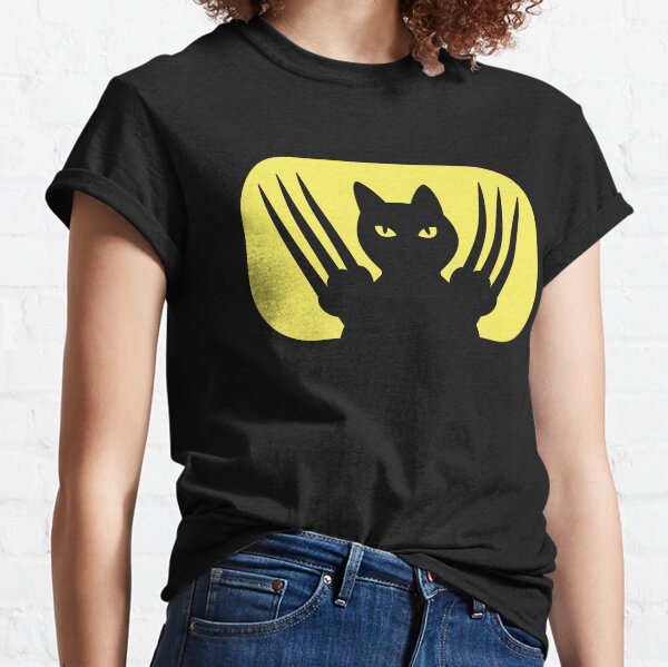 BLACK NINJA SAMURAI CAT WITH LONG SHARP CLAWS Classic T-Shirt