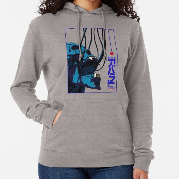 Skull Cyberpunk Cyborg Vaporwave Urban Style Lightweight Hoodie