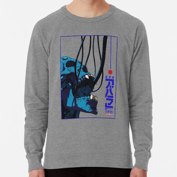 Skull Cyberpunk Cyborg Vaporwave Urban Style Lightweight Sweatshirt