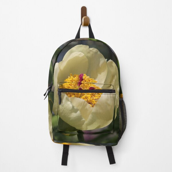 Item preview, macro photo of a yellow peony flower surrounded by foliage designed and sold by nataliavavilina.