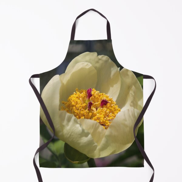 Item preview, macro photo of a yellow peony flower surrounded by foliage designed and sold by nataliavavilina.