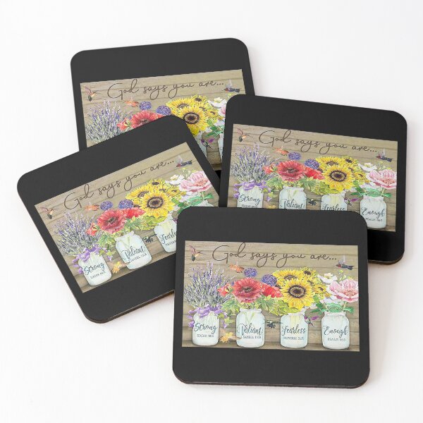 Item preview, God Says You Are Strong Valiant Fearless - hummingbirds  Sunflower designed and sold by hippololocc.