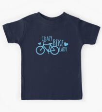 Crazy Bike Lady Kids Tee