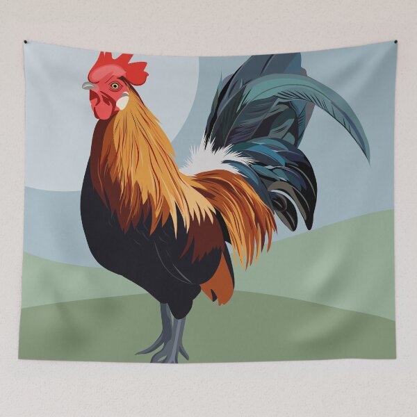 Item preview, Colorful Rooster with background designed and sold by Becky Lucas.