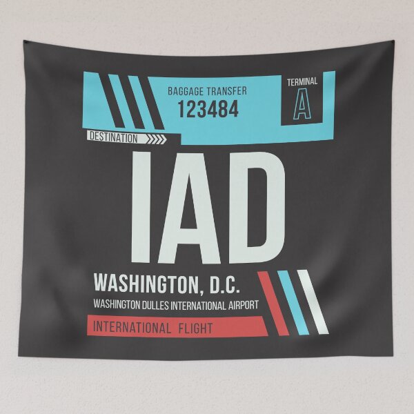 Item preview, Washington Dulles (IAD) Airport Code Baggage Tag designed and sold by SLAG-Creative.