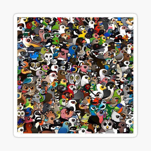Birdorable Crowd with 100s of Cute Cartoon Birds Sticker