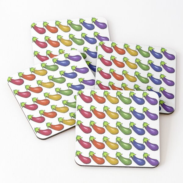 Item preview, Rainbow Eggplant Emojis - Gay Pride - Tops designed and sold by The White Bat.