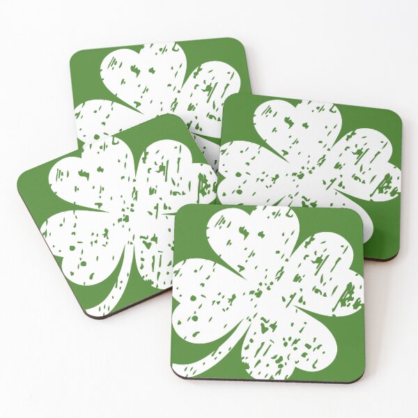 Item preview, White four leaf Shamrock, Clover designed and sold by flexycreatives.