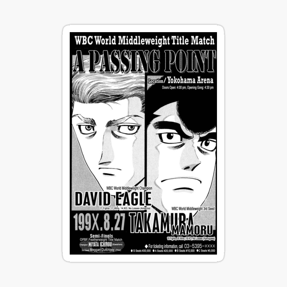 Hajime No Ippo Poster Takamura Mamoru Vs David Eagle Fight Poster For Sale By Willn45 Redbubble