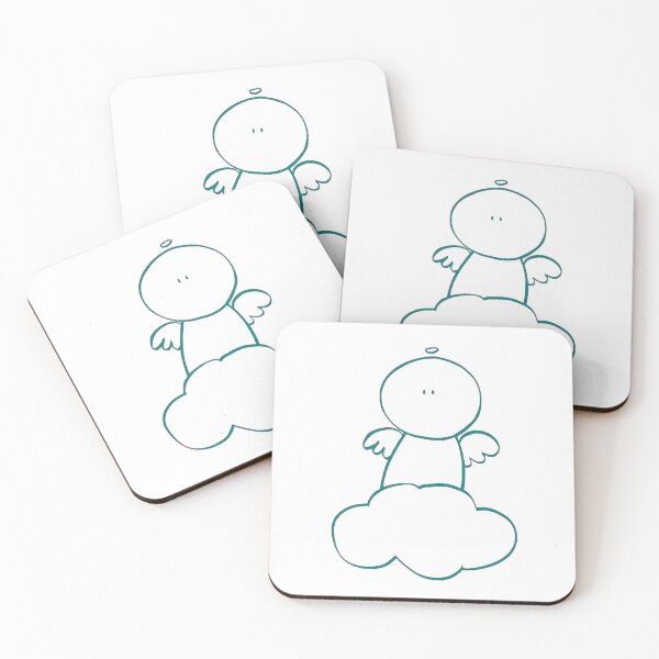 Item preview,  Blue Minimalistic Angel On A Cloud designed and sold by hopaaa.