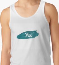 Yes print on green blue paint smear Tank Top