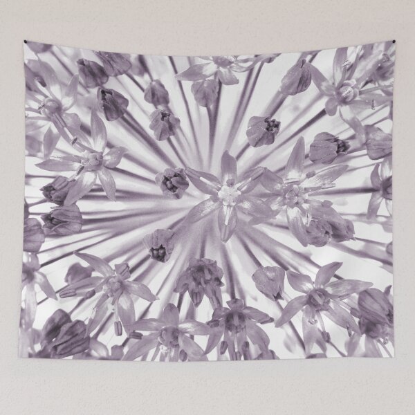 Item preview, Abstract Allium  Purple White Flower Head Artwork Artist Jenny Meehan designed and sold by Jenny Meehan Art Prints and Patterns  .