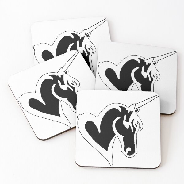 Item preview, Unicorn Heart Black and White designed and sold by Graykat.
