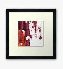 Artistic brush paint smears in deep violet red Framed Print