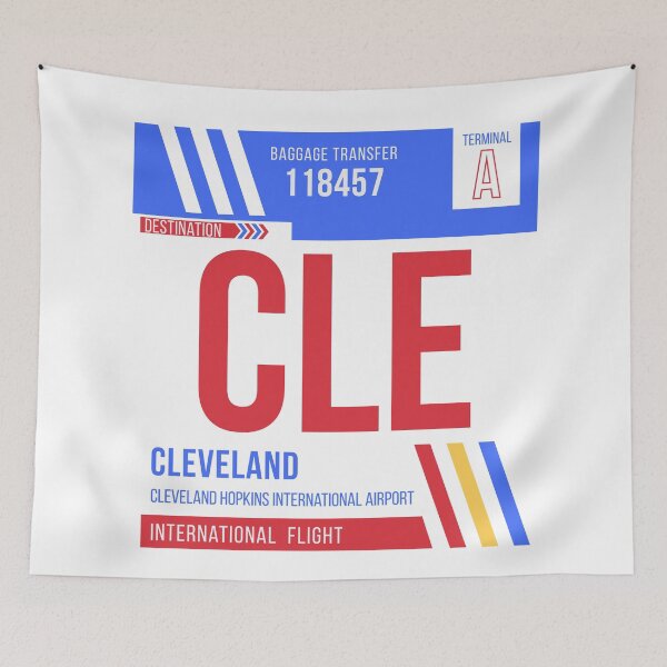 Artikelvorschau, Cleveland (CLE) Flughafencode Gepäckanhänger entworfen und verkauft von SLAG-Creative.
