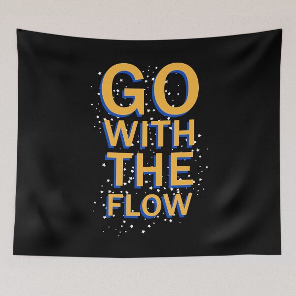 Item preview, Go With The Flow Motivational Chill Retro Stars quote designed and sold by sillyquestions.