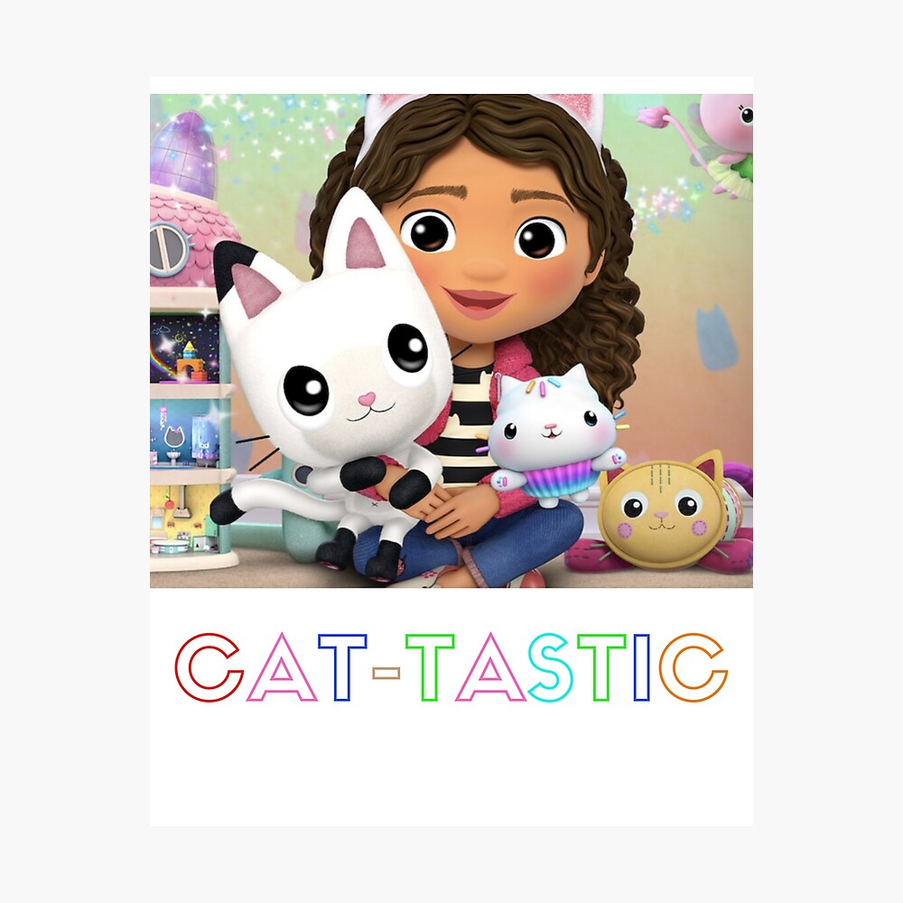 Impression Metallique Kids Gabby S Dollhouse Cat Tastic Box Up Personnages Super Amusants Aventures Maison De Poupee Gabby Officiellement Par Elka Smougne Redbubble