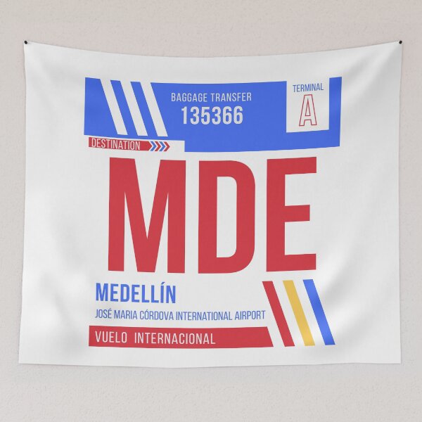 Item preview, Medellin (MDE) Airport Code Baggage Tag designed and sold by SLAG-Creative.