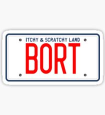 Bort License Plate – Itchy & Scratchy Land Sticker