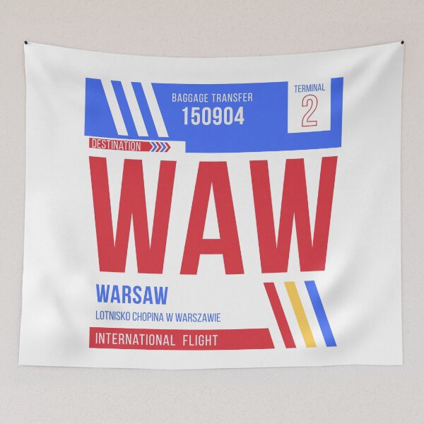 Item preview, Warsaw (WAW) Airport Code Baggage Tag designed and sold by SLAG-Creative.