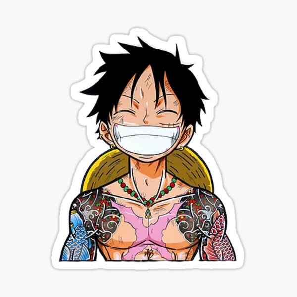 Luffy Japanese Tattoo Design Sticker For Sale By Shorow Redbubble 