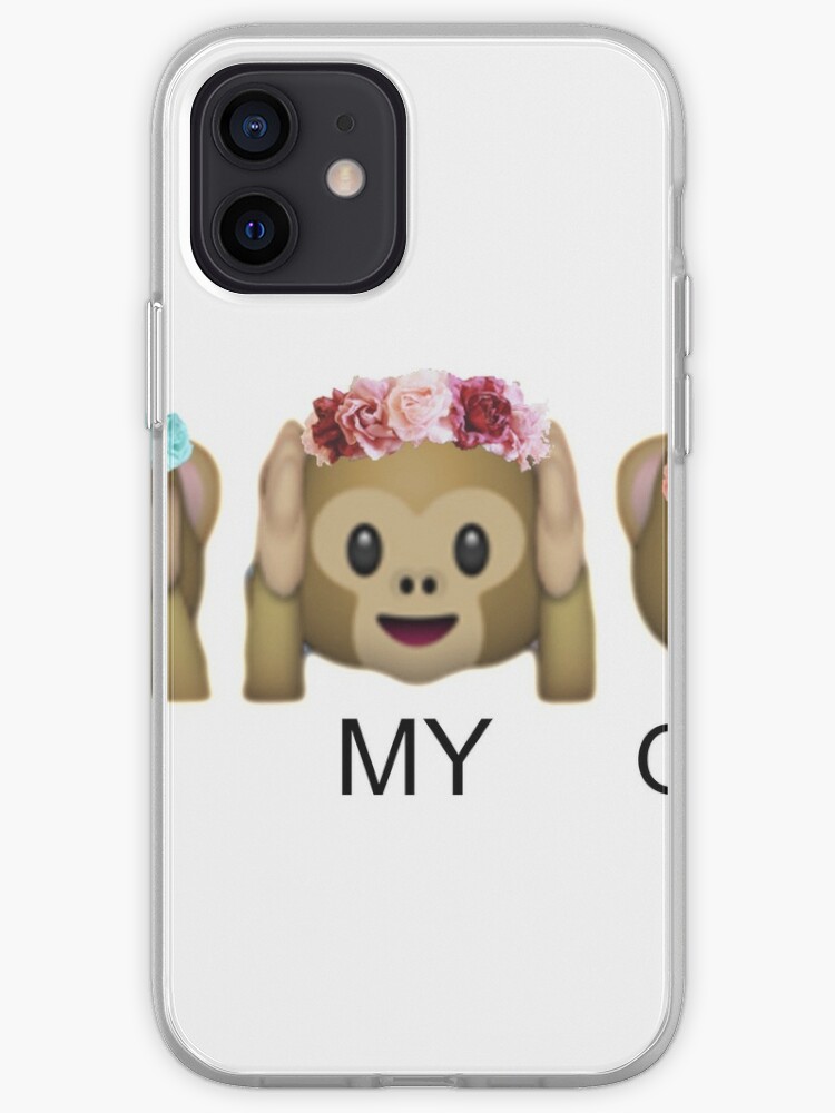 Oh My Gosh Flower Crown Tumblr Emoji Monkey Iphone Case Cover By Returntoryland Redbubble