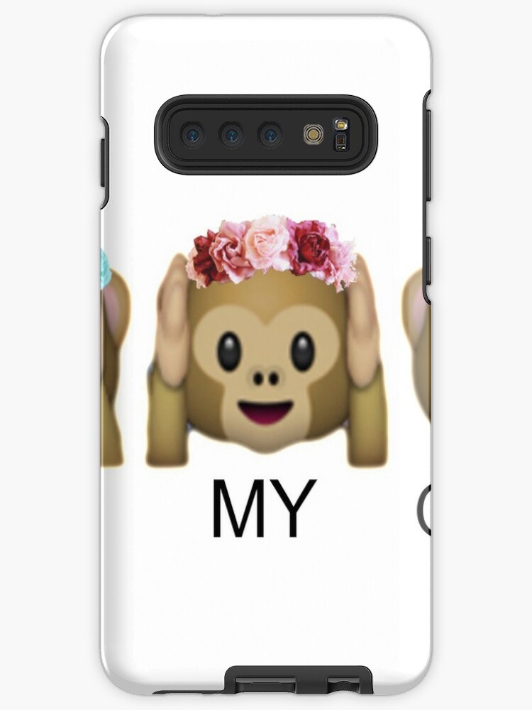 Oh My Gosh Flower Crown Tumblr Emoji Monkey Case Skin For Samsung Galaxy By Returntoryland Redbubble