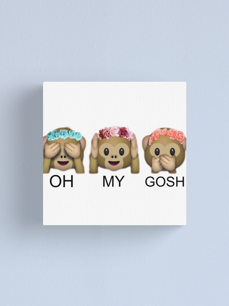 Oh Mein Gott Flower Crown Tumblr Emoji Affe Leinwanddruck Von Returntoryland Redbubble