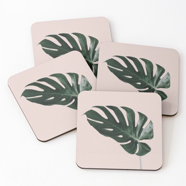 Item preview, Swiss Monstera Leaf on a pink background designed and sold by Kzara Visual.