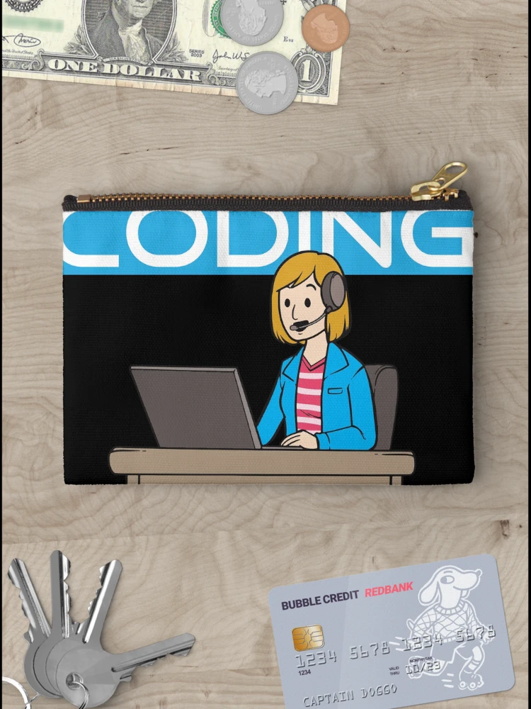 Thumbnail 3 of 4, Zipper Pouch, Funny Software Developer and Computer Science Coder meme designed and sold by Rzelemenz.