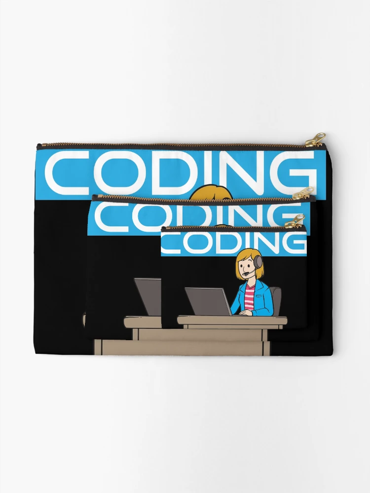Thumbnail 2 of 4, Zipper Pouch, Funny Software Developer and Computer Science Coder meme designed and sold by Rzelemenz.