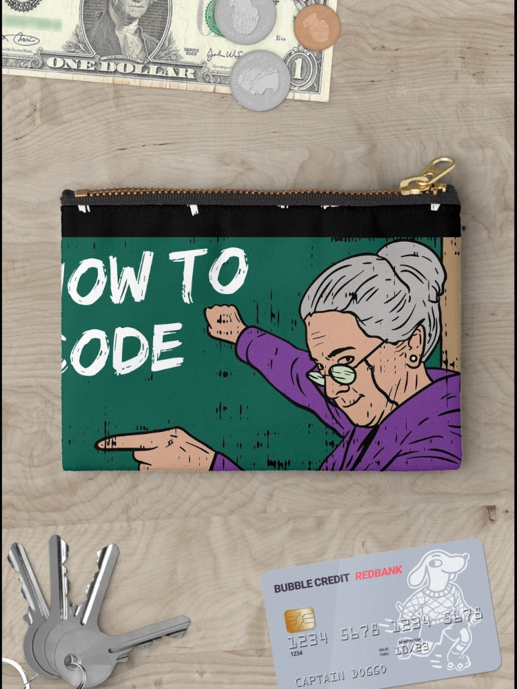 Thumbnail 3 of 4, Zipper Pouch, Funny Software Developer and Computer Science Coder meme designed and sold by Rzelemenz.