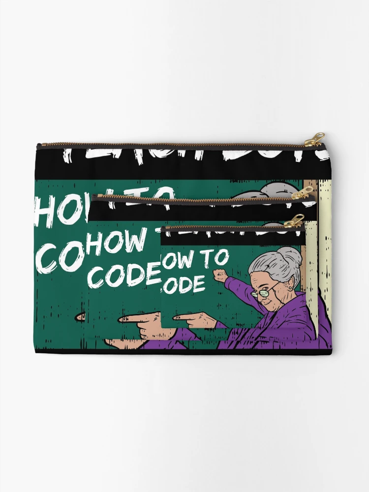Thumbnail 2 of 4, Zipper Pouch, Funny Software Developer and Computer Science Coder meme designed and sold by Rzelemenz.