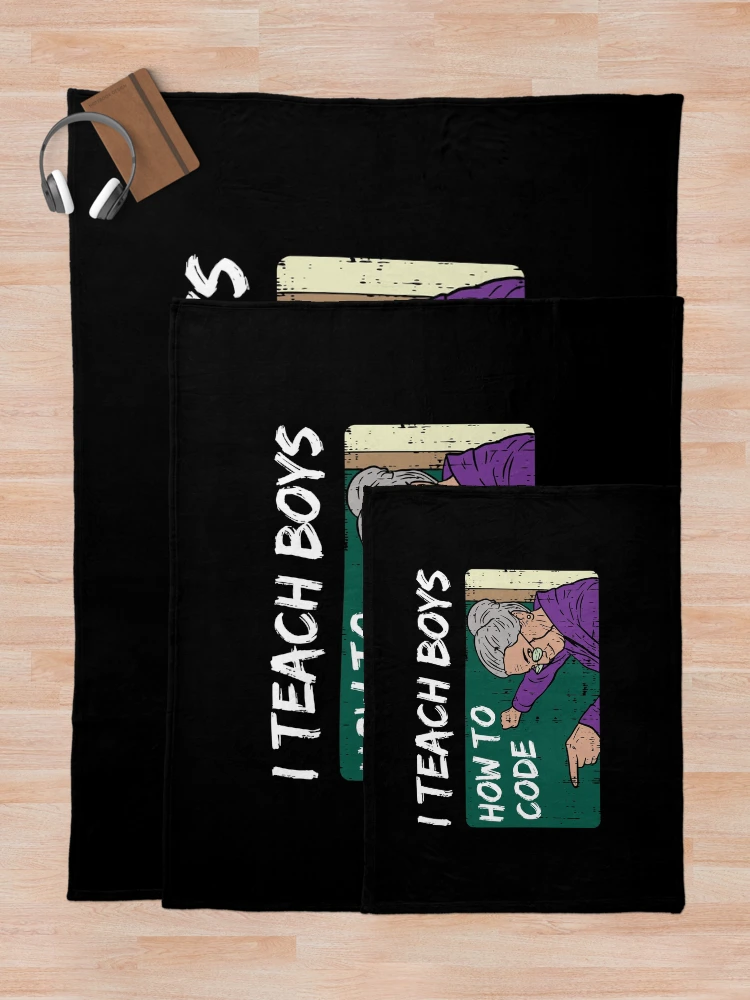 Thumbnail 5 of 6, Throw Blanket, Funny Software Developer and Computer Science Coder meme designed and sold by Rzelemenz.