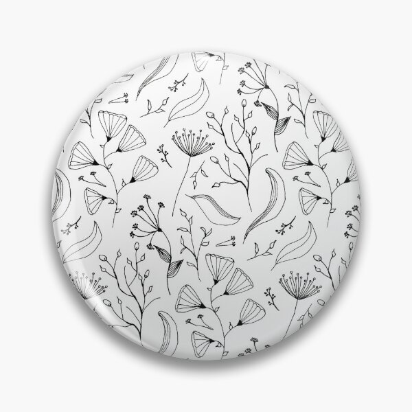 Item preview, Simplistic black & white floral and seeds doodle designed and sold by AnnestiMeets.