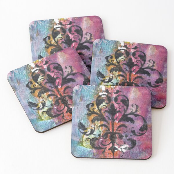 Item preview, "Rainbow Flourish" Gel Print Painting designed and sold by peonypours.