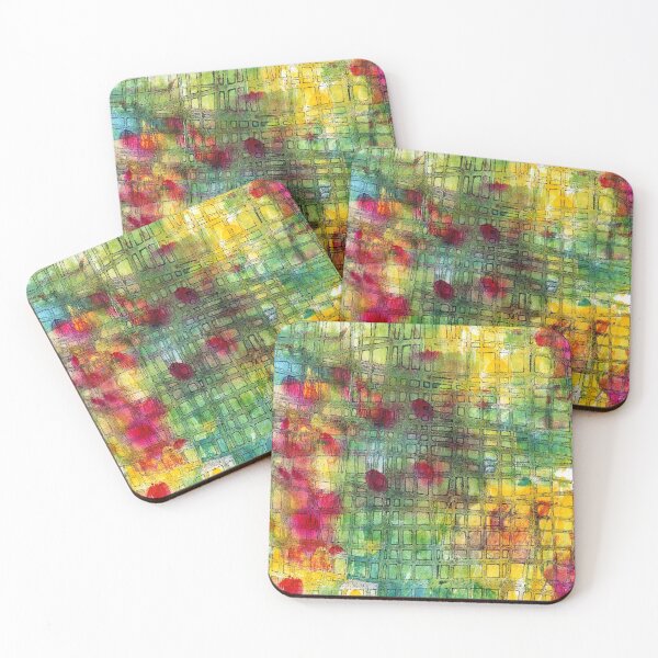 Item preview, "Rainbow Grid" Gel Print Painting designed and sold by peonypours.