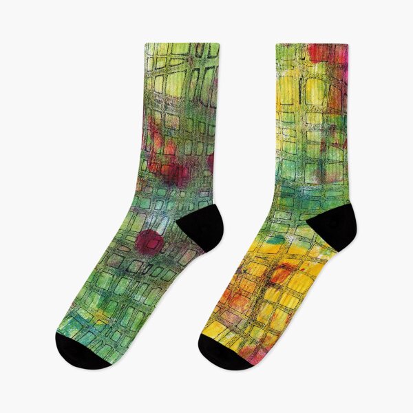 Item preview, "Rainbow Grid" Gel Print Painting designed and sold by peonypours.