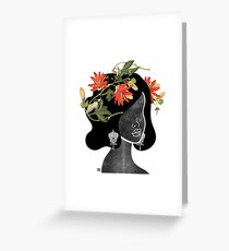 Wildflower Crown Silhouette Greeting Card